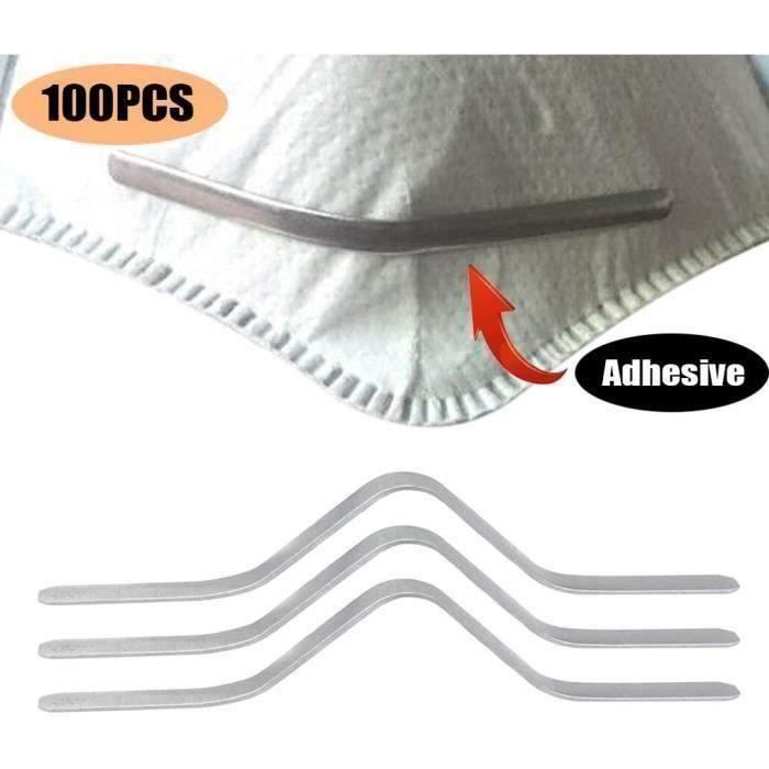 100PCS-Clips de pont de nez pour masques pour Protéger La Cavité Buccale,Leurs Masques Accessoires De Couture Bricolage(85*5*0.5mm)