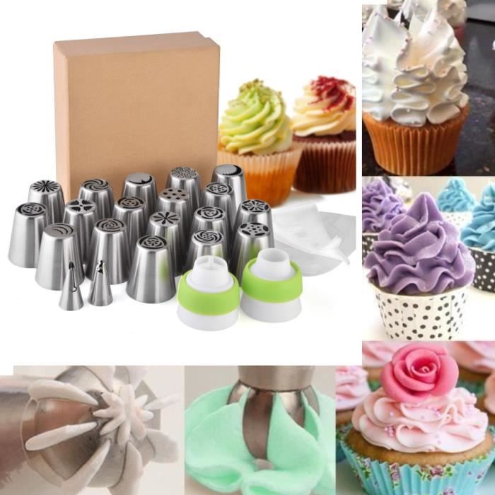 Douilles Poche à Douille Patisserie en Acier Inoxydable DIY Kits -FOE
