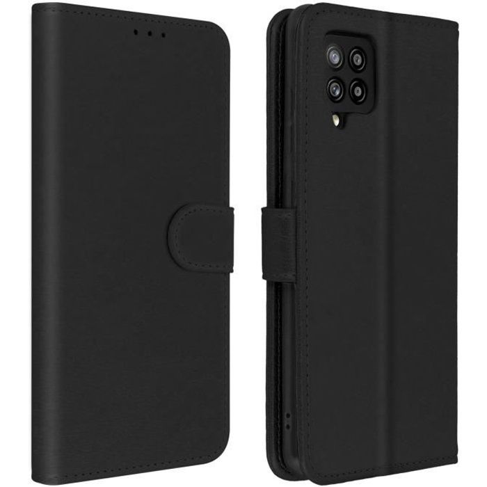 Étui Samsung Galaxy A42 5G Housse Intégrale Porte-carte Fonction Support noir Noir