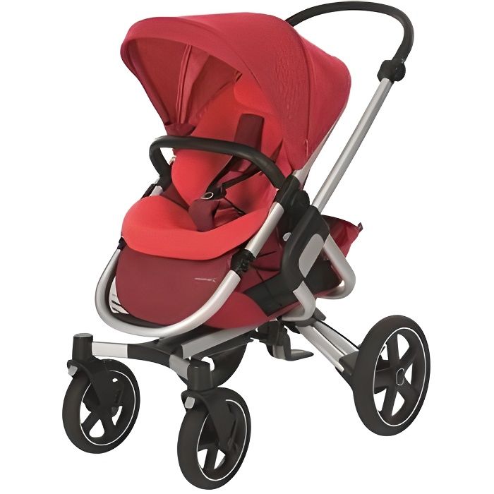 BEBE CONFORT Poussette Nova 4 roues, Tout-terrain, Ultra confortable, Dès la naissance, Vivid Red