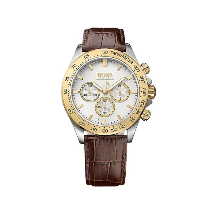 Boss - 1513174 - Montre Homme - Quartz - Chronographe - Bracelet cuir Marron
