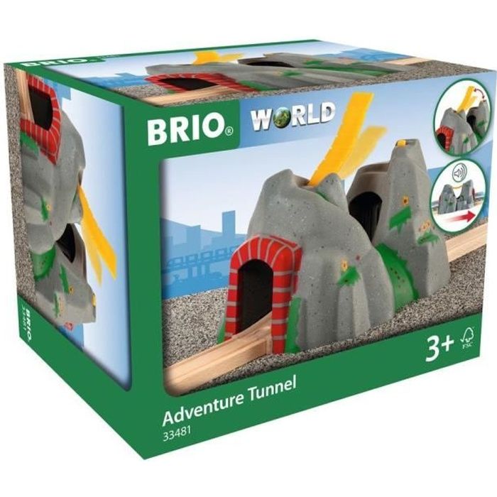 Brio World Tunnel d'Aventures - 4 sons - Accessoire pour circuit de train en bois - Ravensburger - Mixte dès 3 ans - 33481