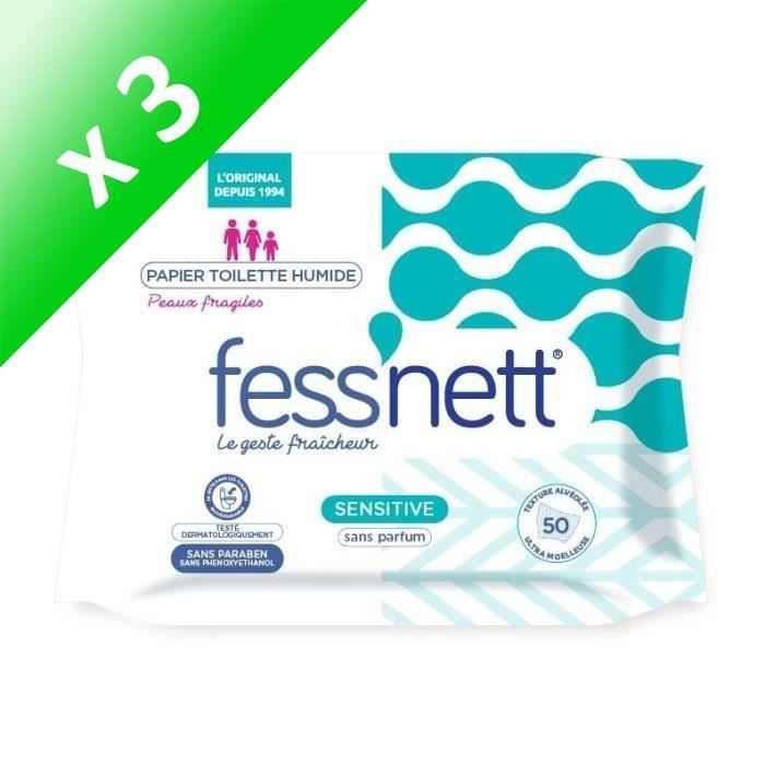 FESS'NETT Papier toilette humide - Sensitive (Lot de 3)