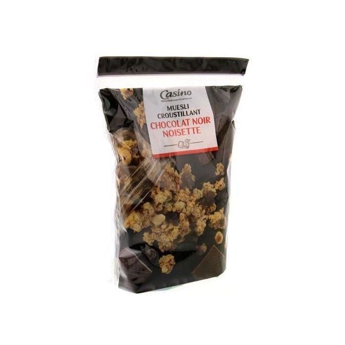 CASINO Muesli croustillant au Chocolat noir et aux Noisettes - 500 g