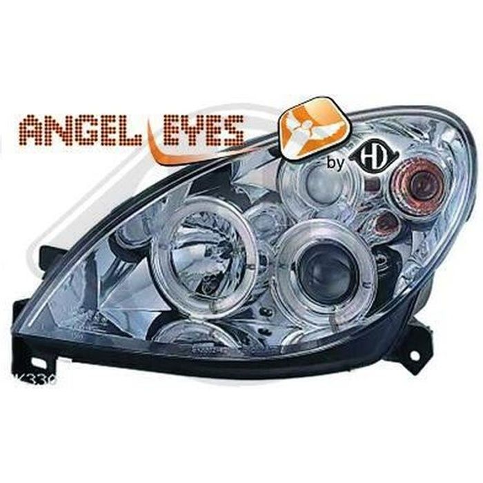 Paire de feux phares Citroen Xsara 00-04 angel eyes chrome (281)
