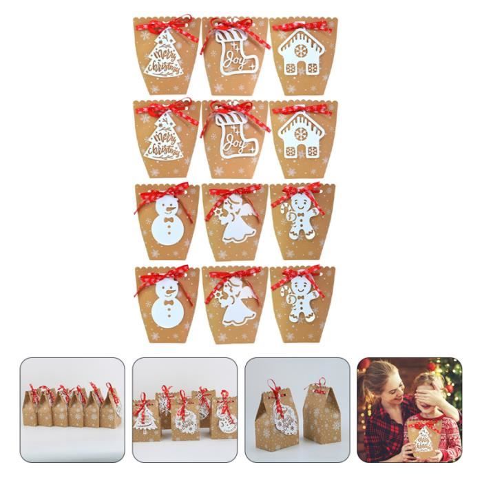 12 Sets Christmas Candy Bags Pouches Boxes bonbons cremeux confiserie chocolat