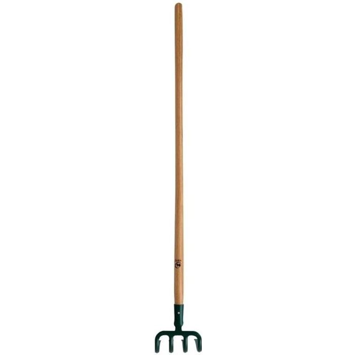 LEBORGNE Croc de jardin douille 4 dents avec manche en bois certifié PEFC 100%