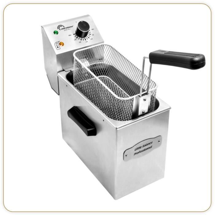 LITTLE BALANCE 8481 My George Pro, Friteuse électrique semi-professionnelle, Contenance 4 l, 3200 W, Tout Inox