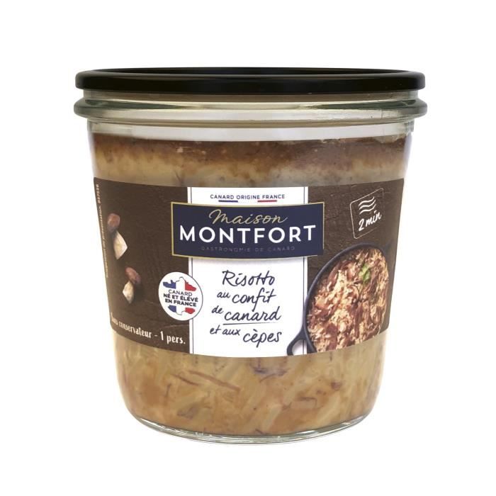 MAISON MONTFORT Risotto au confit de canard et aux cèpes