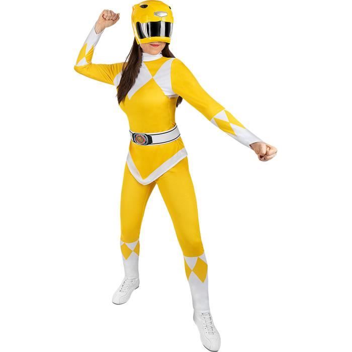 FUNIDELIA Déguisement Power Ranger Jaune - Déguisement pour femme et accessoires pour Halloween, carnaval et fêtes.Taille: S