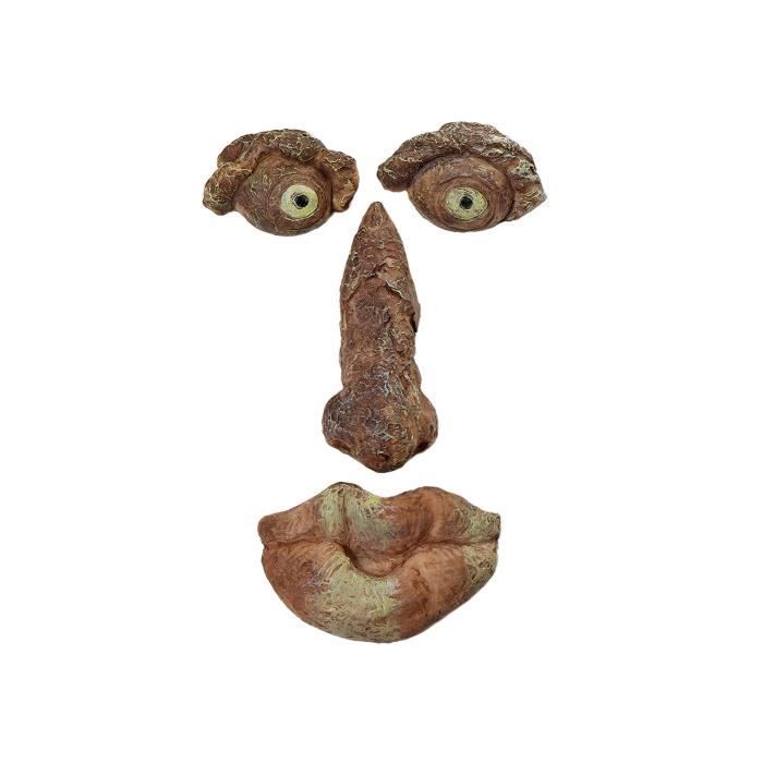 Écorce de résine de Pâques Statue d'oeil brillant de personnes âgées Visage d'arbre de monstre Ornements faciaux-Type B