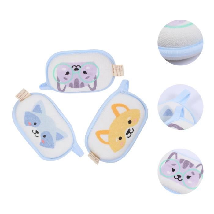 3pcs éponge de bain bébé absorbante en coton ultra doux pour enfant en bas âge EPONGE DE BAIN - RINCAGE BEBE