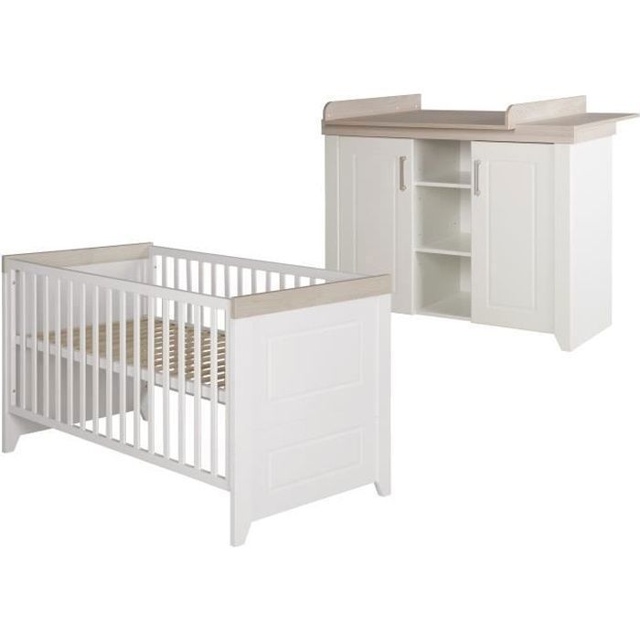 ROBA Ensemble de meubles -Felicia- lit bébé 70x140cm et commode à langer large