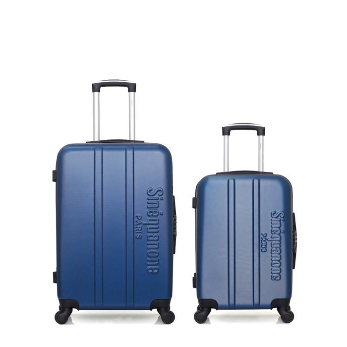 SET DE 2 VALISES - ABS – 65-55cm – 4 roues – OLYMPE – MARINE