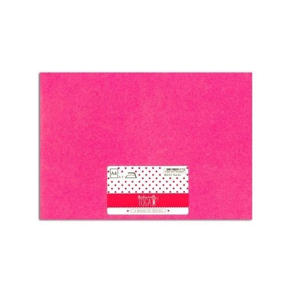MLLE TOGA Tissu glitter thermocollant - A4 - rose fluo
