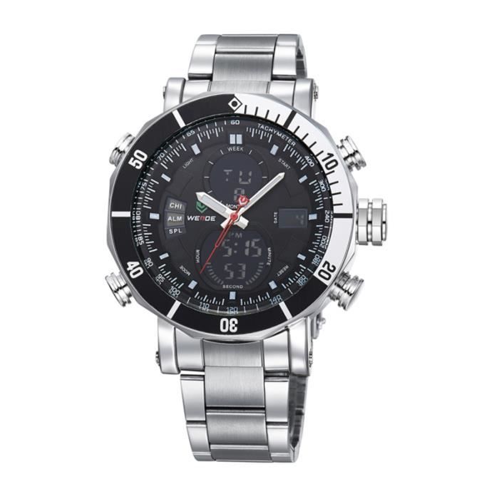 WEIDE WH-5203 Montre-bracelet de sport à affichage numérique pour homme et garçon à DEL, avec quartz, date / MONTRE BRACELET