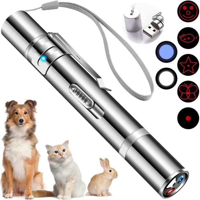 Comparer les prix de Pointeur Laser pour Chat Jouet Interactif avec Lumire LED Chargeur USB 5 Motifs Commutables PZCC