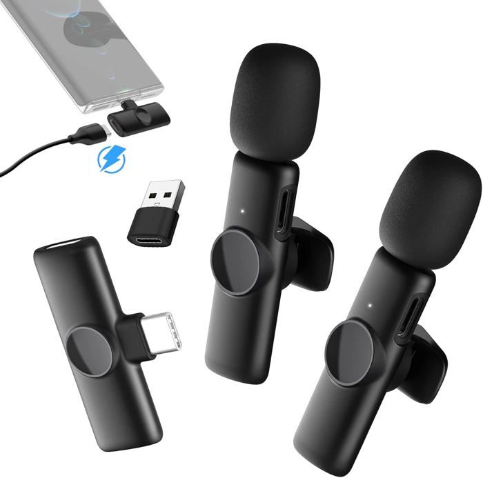 Micro Cravate Sans Fil HZBWCO Pour IPhone - Mini Microphone Lavalier 2.4GHz Portable Pour Vlogging, Vidéos, Podcasts Et Interviews