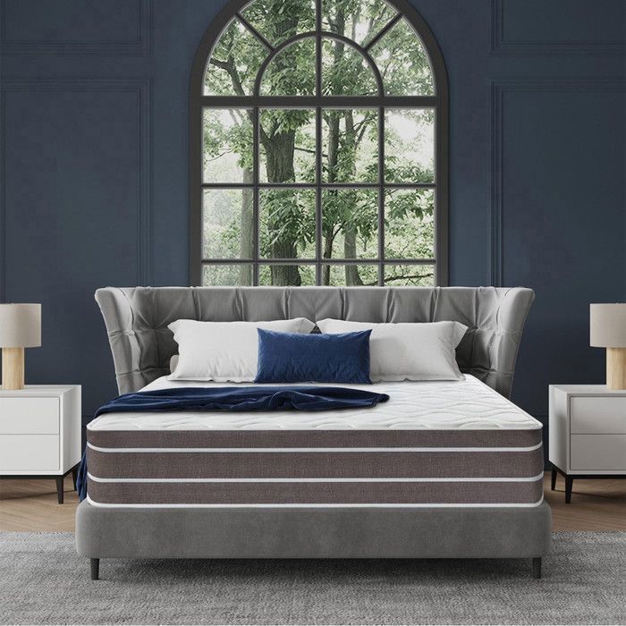 Matelas 140x190 cm Ép 26cm Mousse à mémoire de Forme Matelas de Lit Luxe Confort 10 Zone Matelas à Ressorts Mi-Ferme