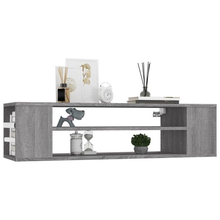 Meuble TV suspendu - mango - Sonoma gris - 100x30x265 cm Bois Ingénierie M4660