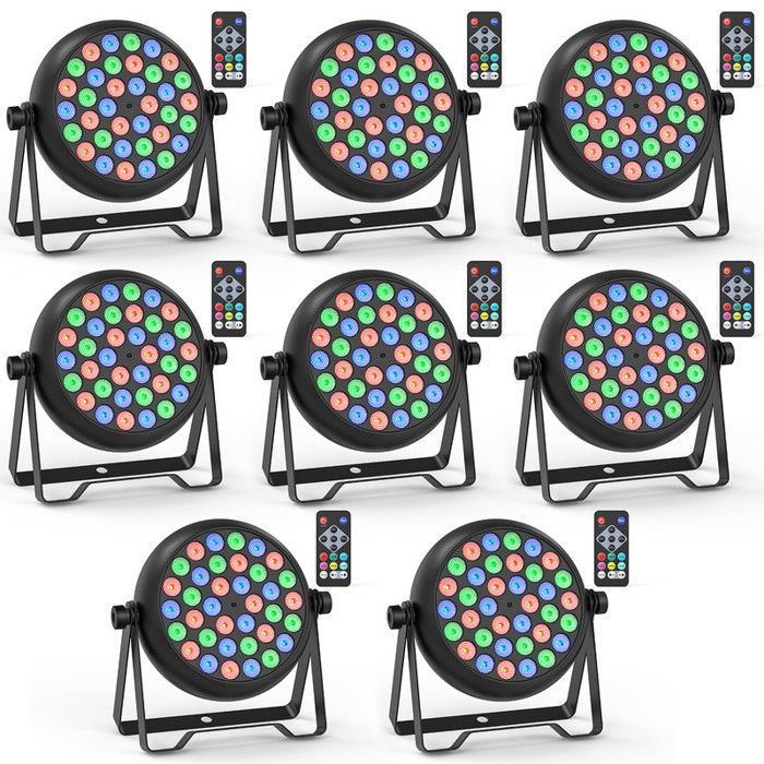 Projecteur PAR Extra Plat Ibiza - 36 LED Blanc Chaud/froid, 1W, Télécommande, DMX, Pour Scène Et événements