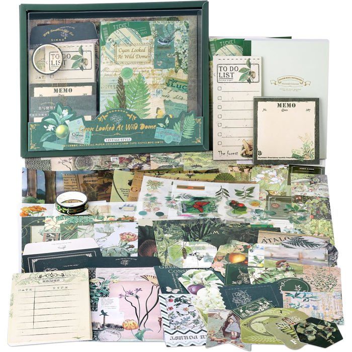 MaehSab 180 Stks Vintage Venster Frame Papier voor Scrapbook Ambachten, Multicolor Rechthoekig Decoratief Papier
