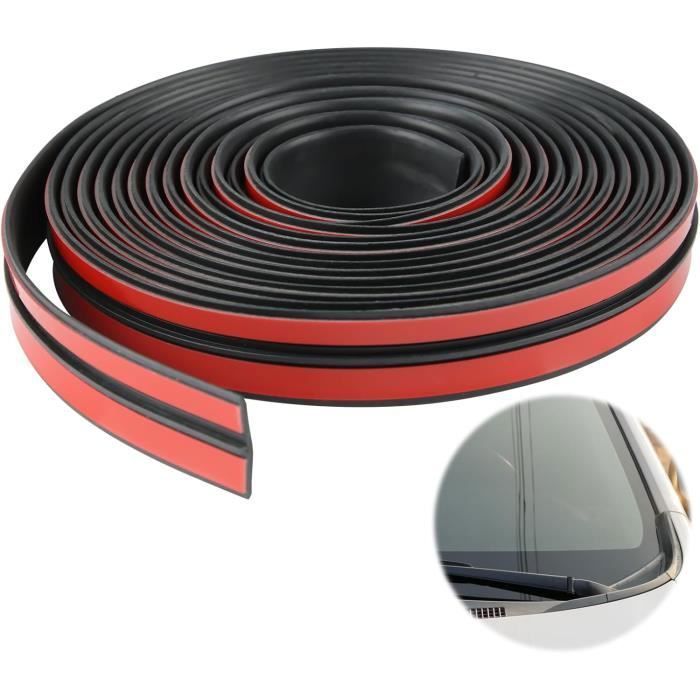 SIGANDG Joint Caoutchouc T Universel 4 M – Étanchéité Porte Voiture/Pare-Brise, Auto-Adhésif, Anti-Bruit Anti-Poussière, Noir 19 Mm