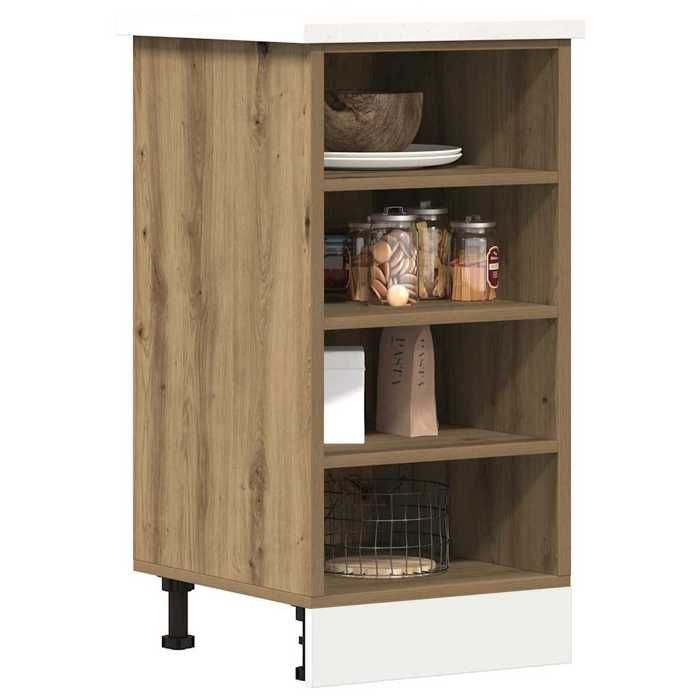 Meuble bas de cuisine - vidaXL - Riga - Chêne artisanal - 40x445x815 cm - Bois dingénierie - Capacité totale 80 kg