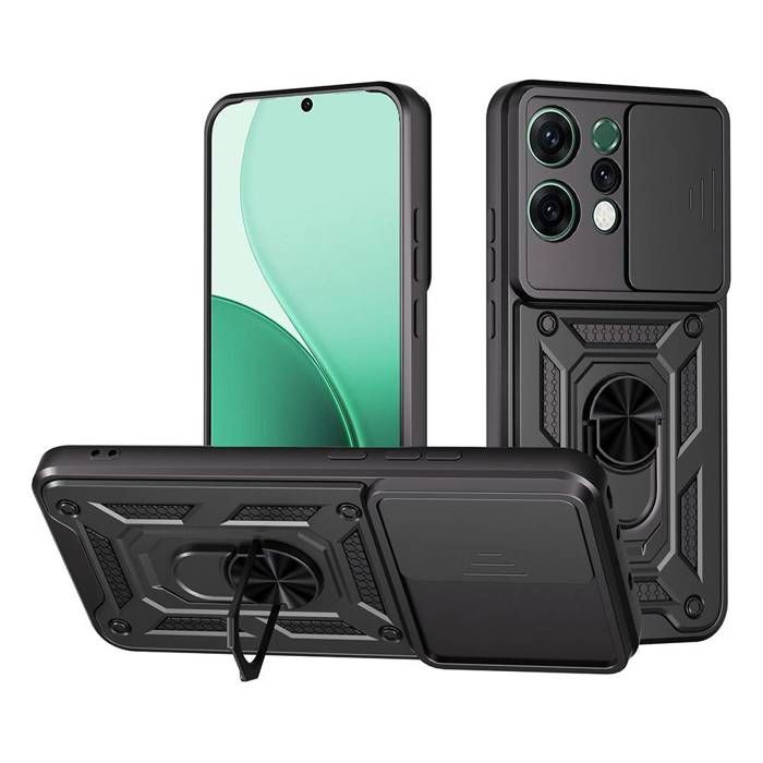 Coque pour Oppo Reno 14 / 14 F / 14 FS 5G - housse etui rigide anti choc + film ecran - NOIR