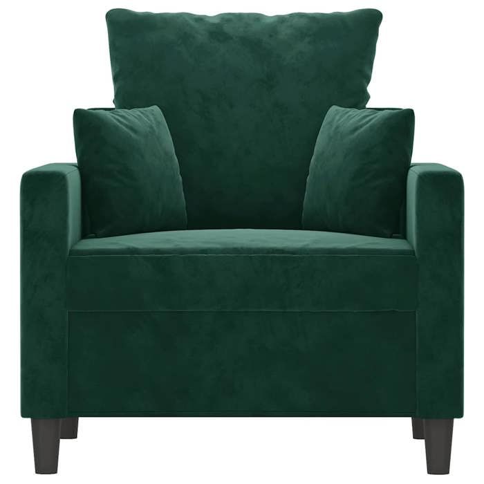 Printemps 2026 Soldes（1 PC）Fauteuil dappoint - CHAISE TV - Fauteuil Vert foncé 60 cm Velours - 78x77x80 cm 2_303978