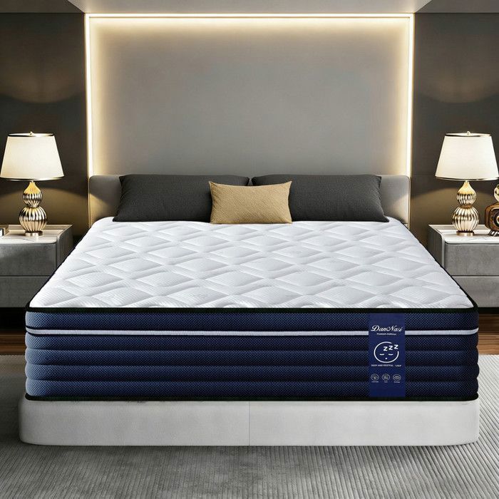 Matelas 140x200 CM Épaisseur 26 CM - PREMIUM - Mousse à mémoire de Forme - Moyenne Ferme - 7 Zones Ergonomique Ressorts Ensachés