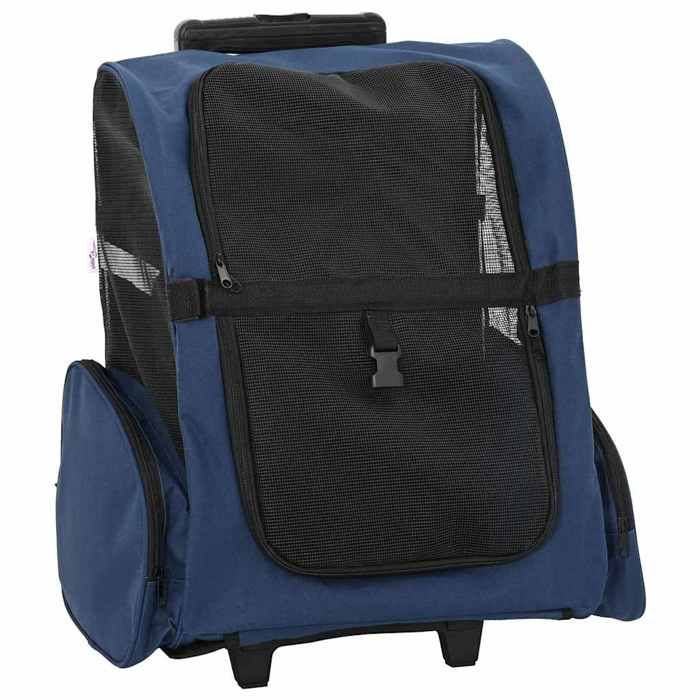 Bleu Chariot pour animaux de compagnie 3 en 1 - CLOUD - Transporteur - Design Bleu 48 x 32 x (57-106) cm Tissu Oxford A2816