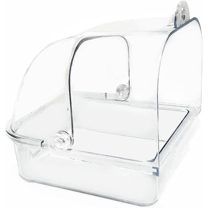 Bain doiseaux pour Cage Baignoire de Nettoyage Transparente Accessoires pour Cage à Oiseaux 9 9 x 14 x 11 cm