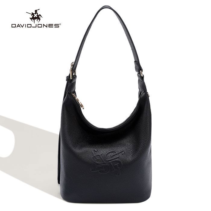 David Jones - Sac à Main Porté Epaule Hobo Cuir PU Femme - Noir