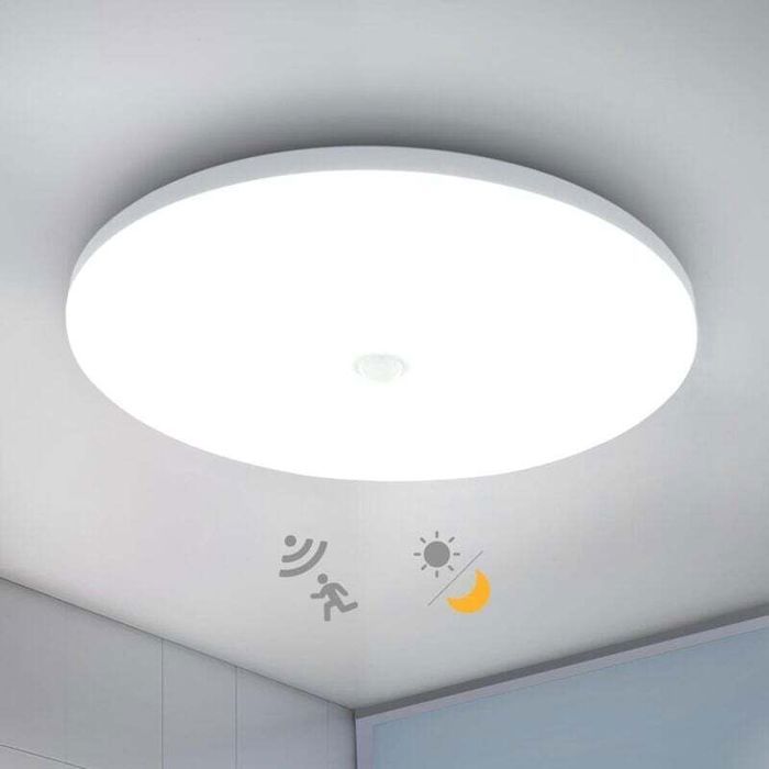 Plafonnier LED - PZCC - PZCC - 24 W - Détecteur de présence - Capteur crépusculaire - 30 cm