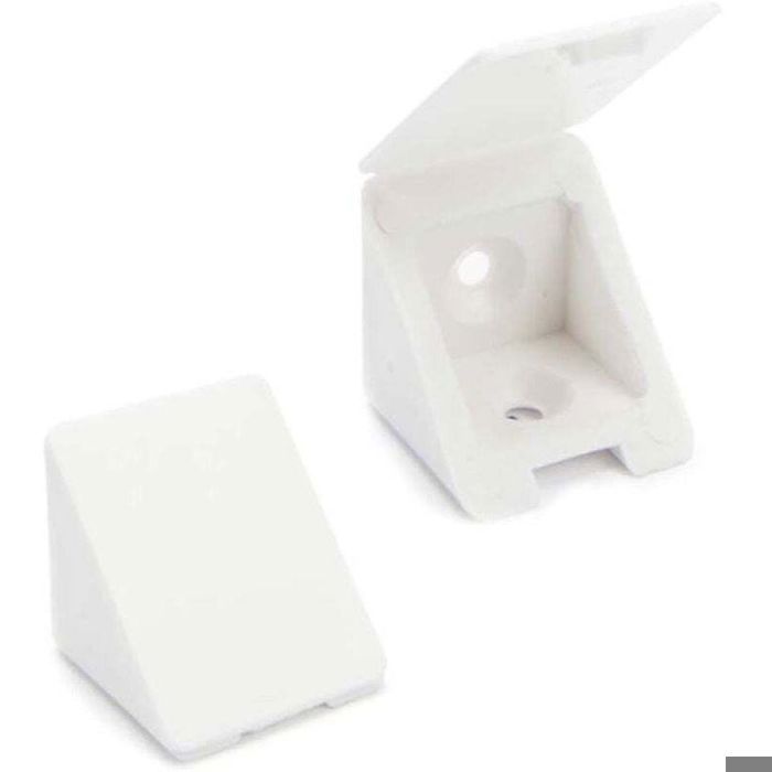 100 x Equerre Dangle/connecteurs de meubles/Équerre étagère BT1 2 trous Couleur : Blanc Matière : Plastique