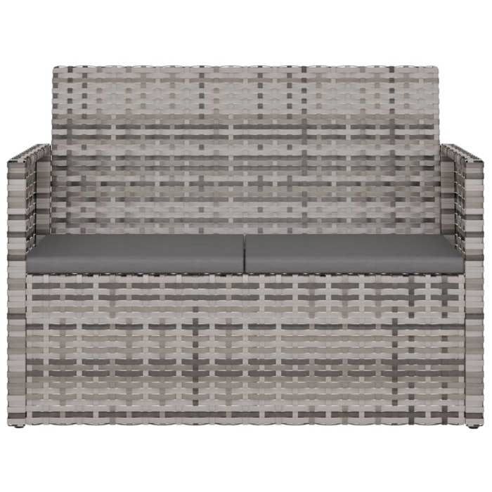Promotion mars * Banc de jardin (1/2 PLACES) - Banquette pour jardin - anticorrosion - avec coussins Gris 105 cm Résine tressée_63