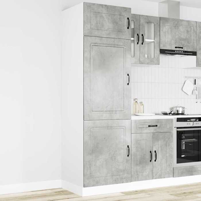 Promo détéArmoire de cuisine - SWEETY - [1 pc] - Colonne/Cabinet de cuisine - Kalmar gris béton bois dingénierie 6952