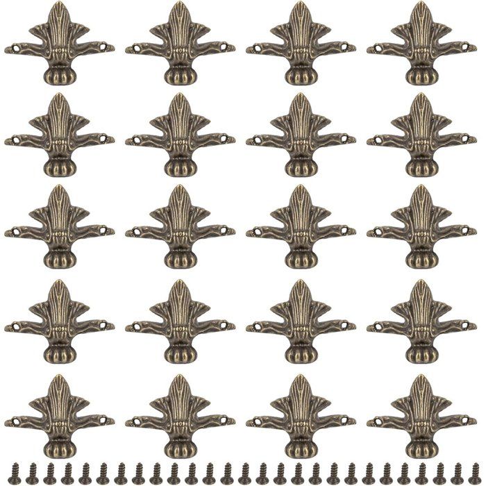 Pieds de boîte style vintage couleur bronze pour boîte à bijoux meuble décoration