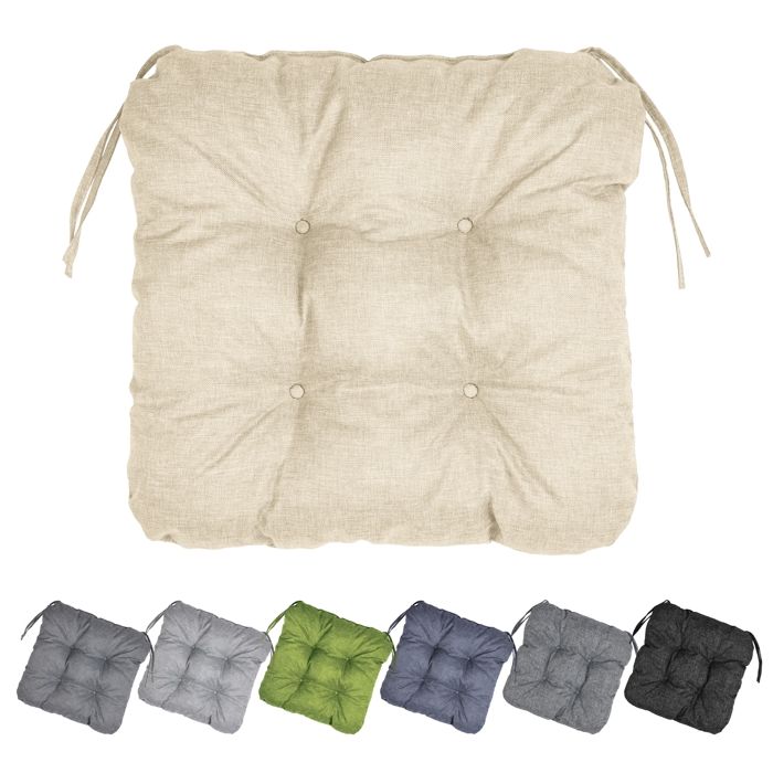 Garronda Coussin de Chaise Extérieur Imperméable 40x40 cm Carré Résistant UV avec Cordons GD-0221 Cappuccino
