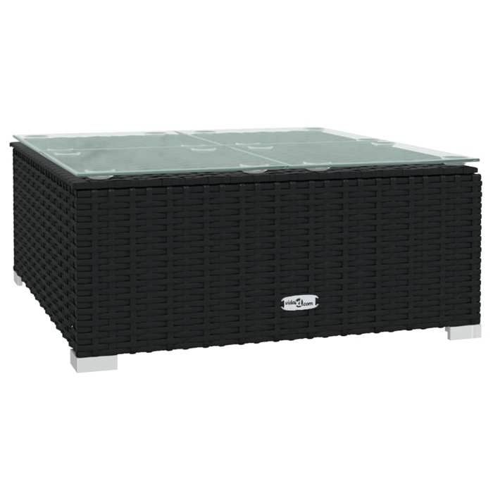 Salon de jardin 3 pcs avec coussins Noir Résine tressée_2 ans garantie_39292