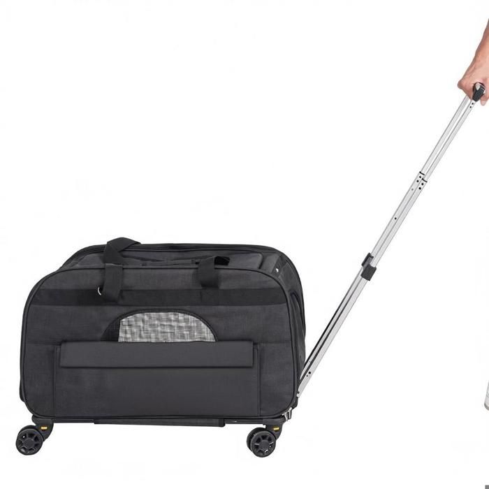 4 roues sac à roulettes pour chat et chien transport 158 kg poignée télescopique fenêtres en maille