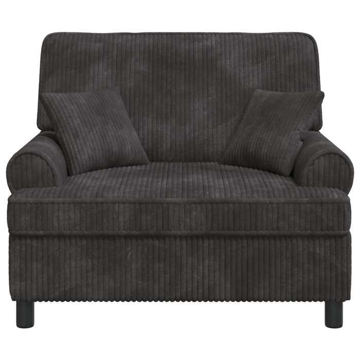 VIDAXL(3427)Fauteuil moderne XXL Charge 150kg avec coussins Gris foncé Tissu à 1 5 lignes Fauteuil de lecture