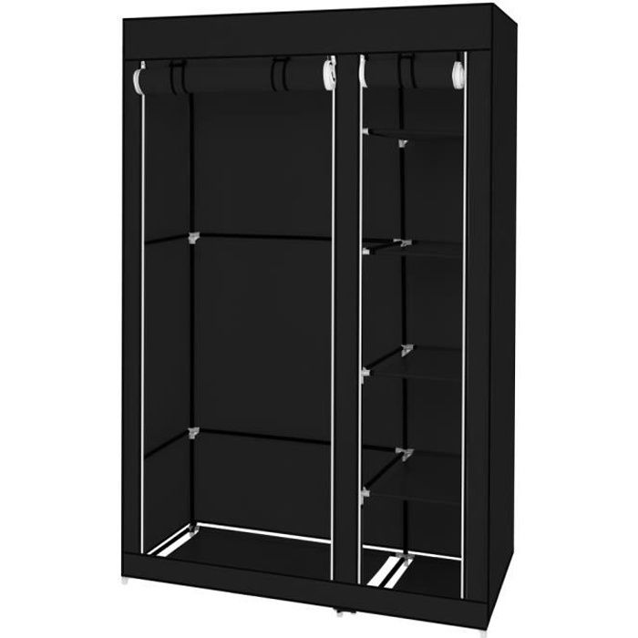 Armoire de rangement pour vêtements ALIGHTUP - 67 - Noir - Tissu non tissé et tube en acier Armoire de rangement pour vêtements ALIGHTUP - 67 - Noir - Tissu non tissé et tube en acier