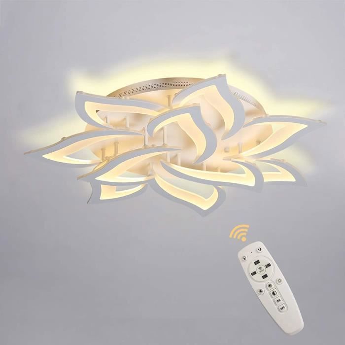 Ganeed Plafonnier72W Dimmable LED Moderne Métal Acrylique Plafonnier Encastré avec TélécommandeForme de fleur à 10