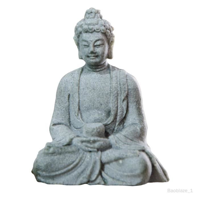 Statue décorative Bouddha assis en résine multicolore H 22,5 cm - Gamm vert