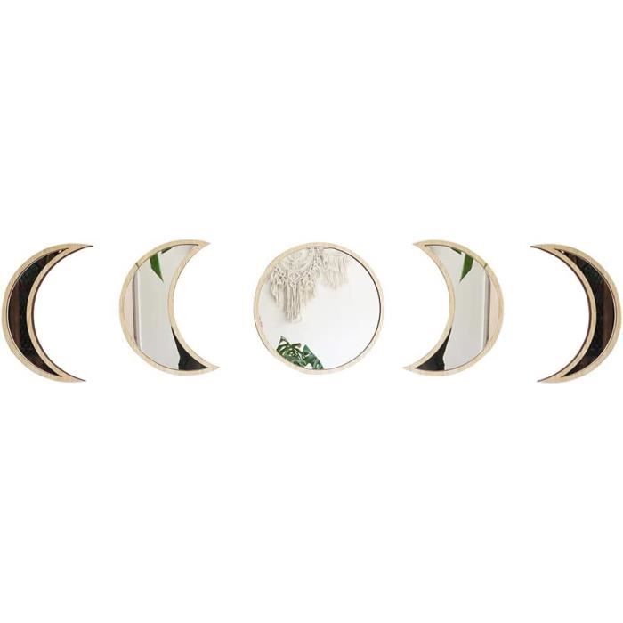 6 Stickers Muraux Miroir étoiles Et Lune – Déco Maison Effet 3D Amovible