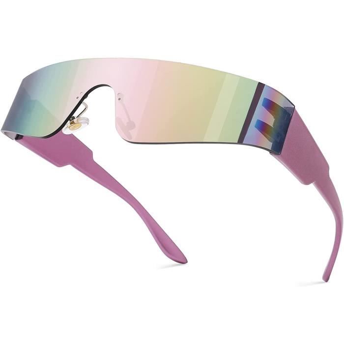 Lunettes de Soleil Futuristes Y2K Argent Sans Cadre Lunette