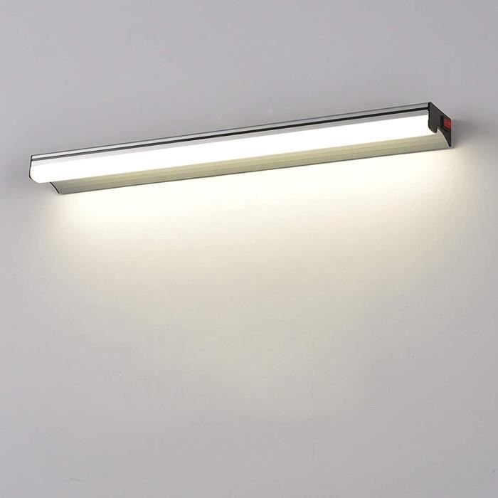 Lampe Miroir Salle De Bain LED 12W - Applique Murale IP44, Acier Inoxydable, Blanc Froid (3000-6500K) - 52cm