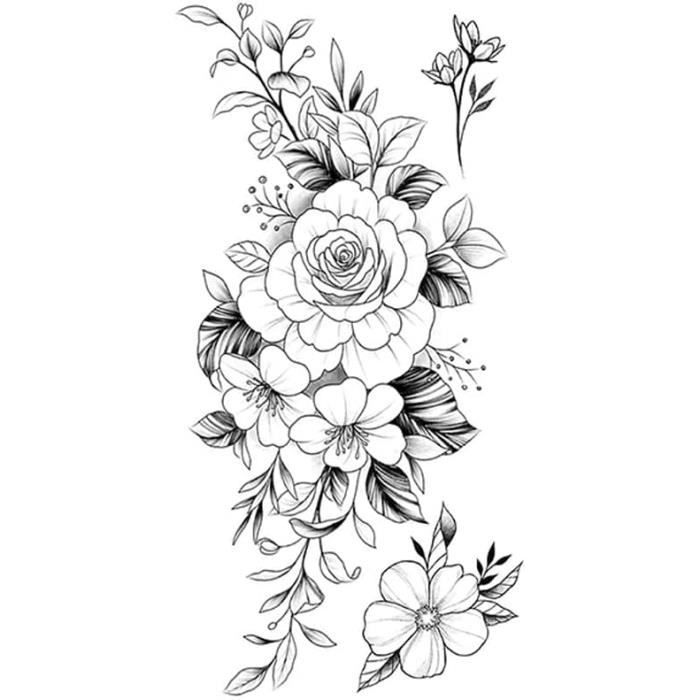 Coloriage fleur noir et blanc